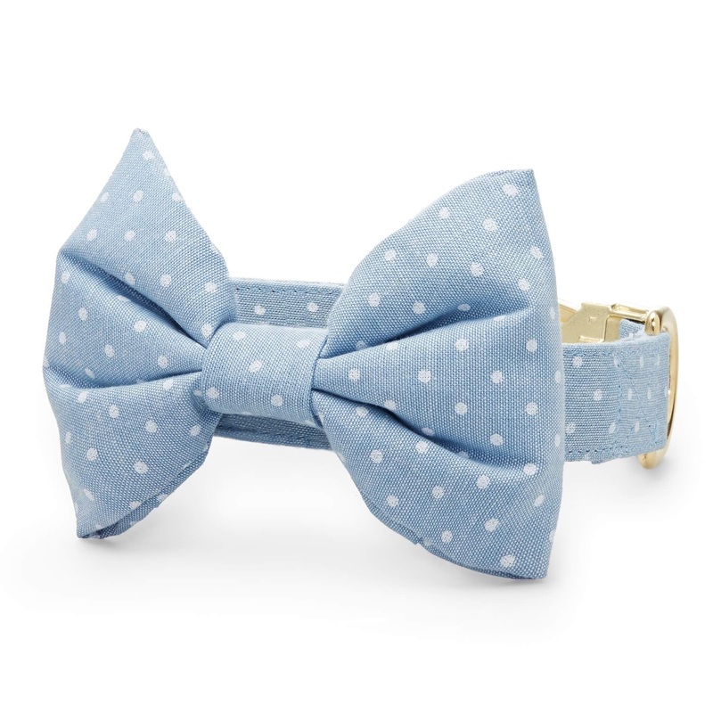 Chambray Dots Bow Tie Collar|XS|S|M|L|Small|Large