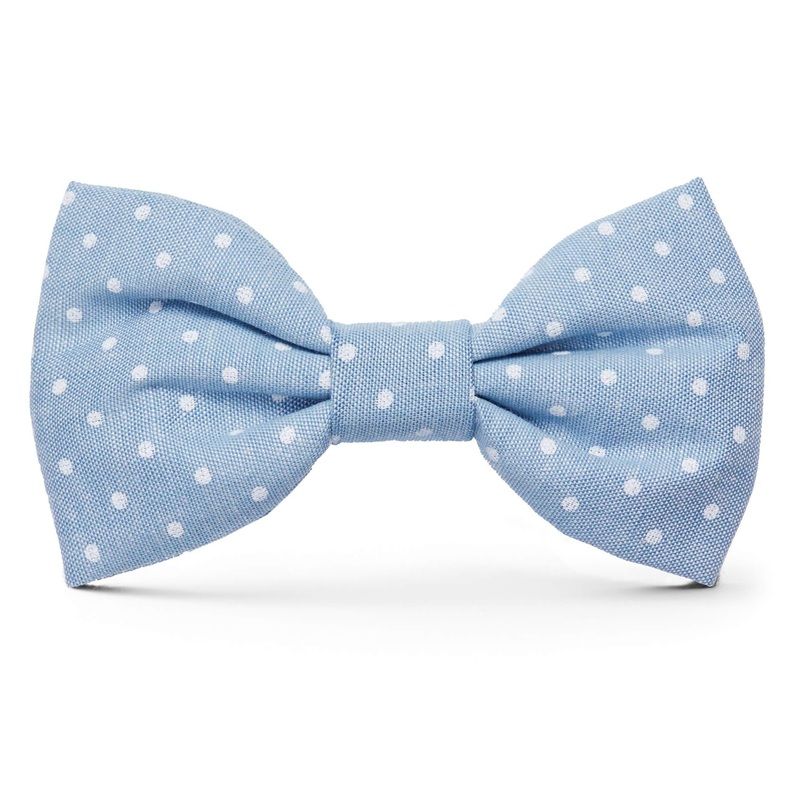 Chambray Dots Dog Bow Tie|Small|Large