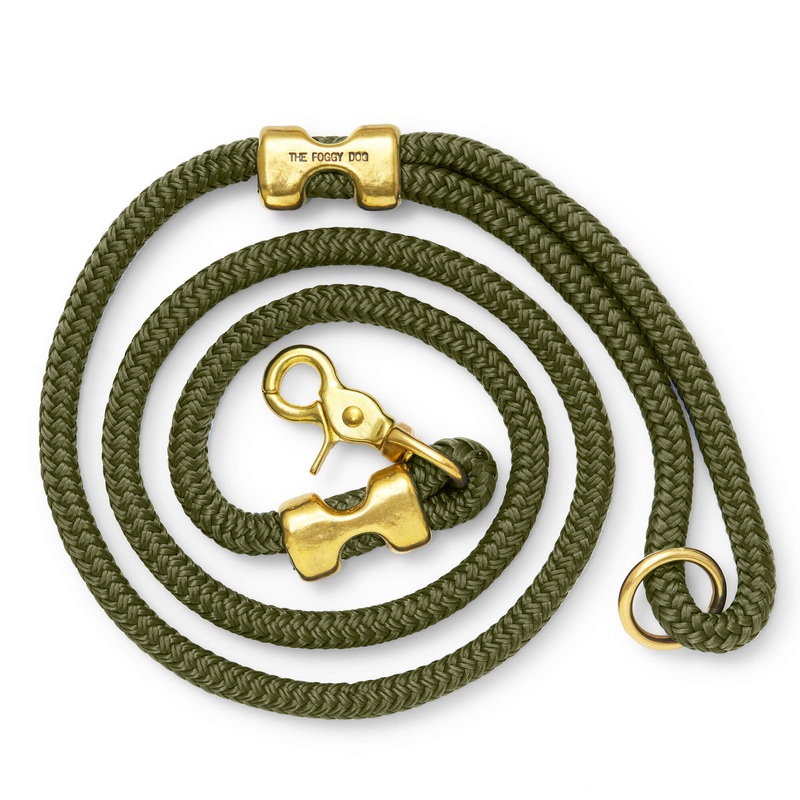 Olive Marine Rope Dog Leash|Standard 5ft|Petite 5ft