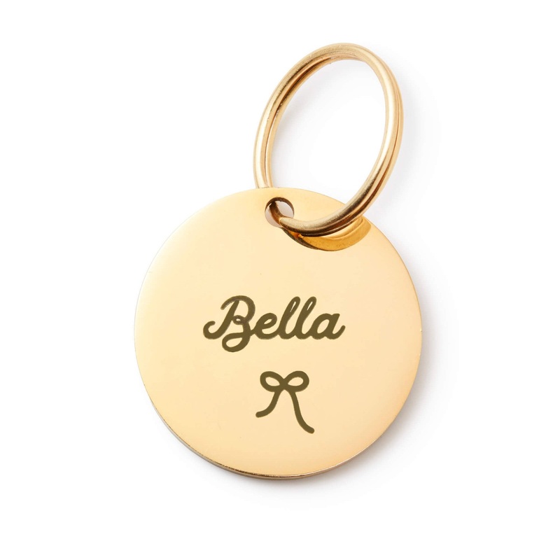 Circle Pet ID Tag: Bow Icon|S|M|L|ID Tag Only|ID Tag + Pet Tag Keeper