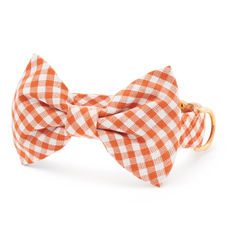 Cider Gingham Bow Tie Collar|XS|S|M|L|Small|Large