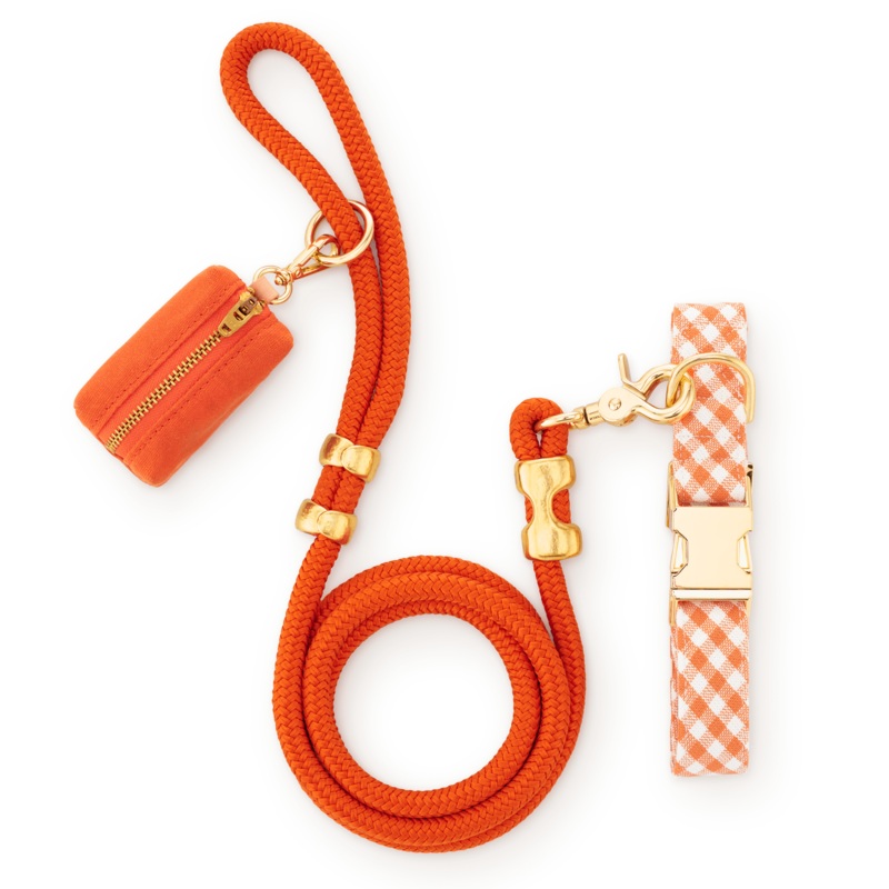 Cider Gingham Collar Walk Set|XS|S|M|L|Petite 5ft|Standard 5ft