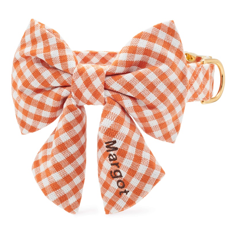 Cider Gingham Lady Bow Collar|XS|S|M|L|Small|Large