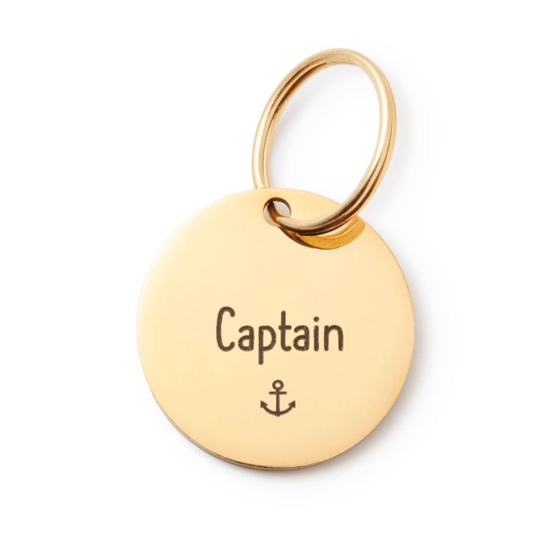 Circle Pet ID Tag: Anchor Icon