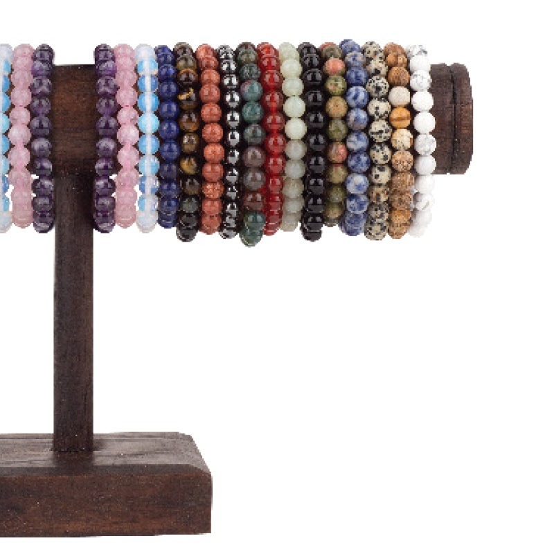 Bracelets, Gemstone – 8MM|Amazonite|Amethyst|Angelite|Aquamarine|Aventurine|Black Agate|Black Obsidian|Black Tourmaline|Black Stripe Agate|Bloodstone|Blue Goldstone|Butter Jade|Carnelian|Cherry Quartz|Chinese Jade|Crazy Lace Agate|Crystal Dyed Aquamarine|