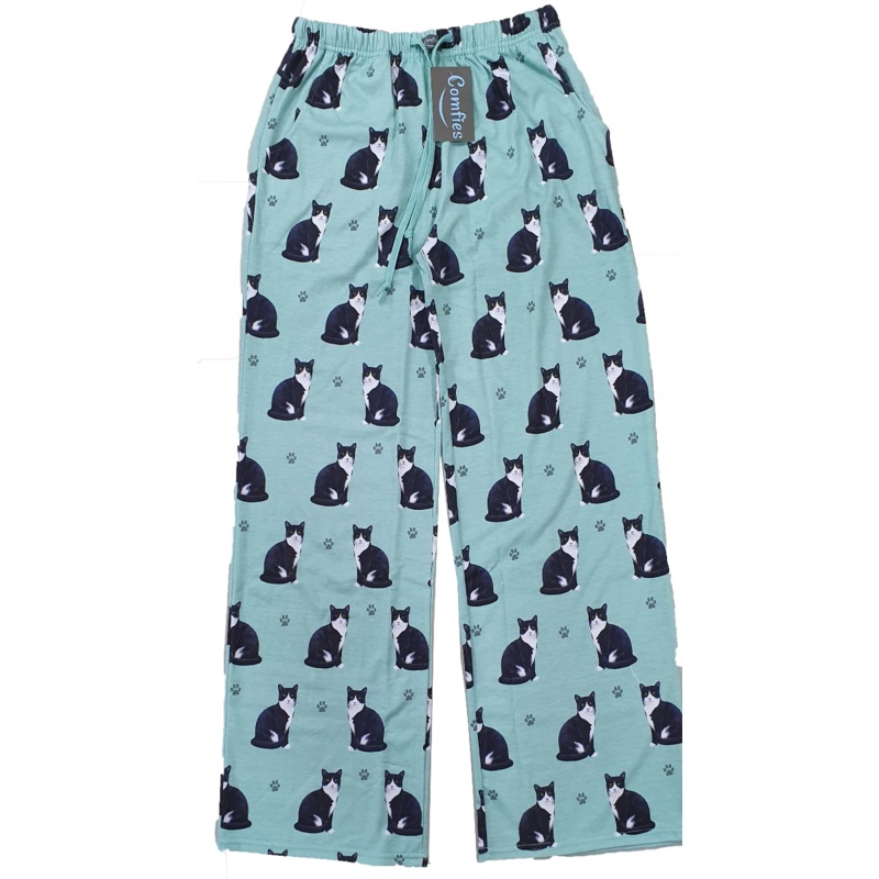 Cat (Black & White) Pajama Bottoms – Unisex