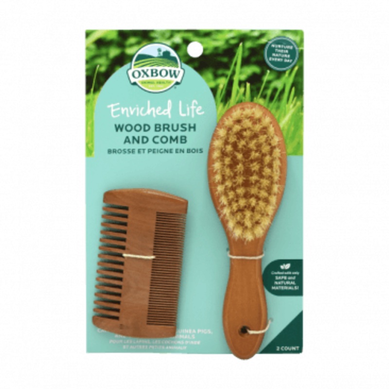 Wood Brush & Comb for Small Pets