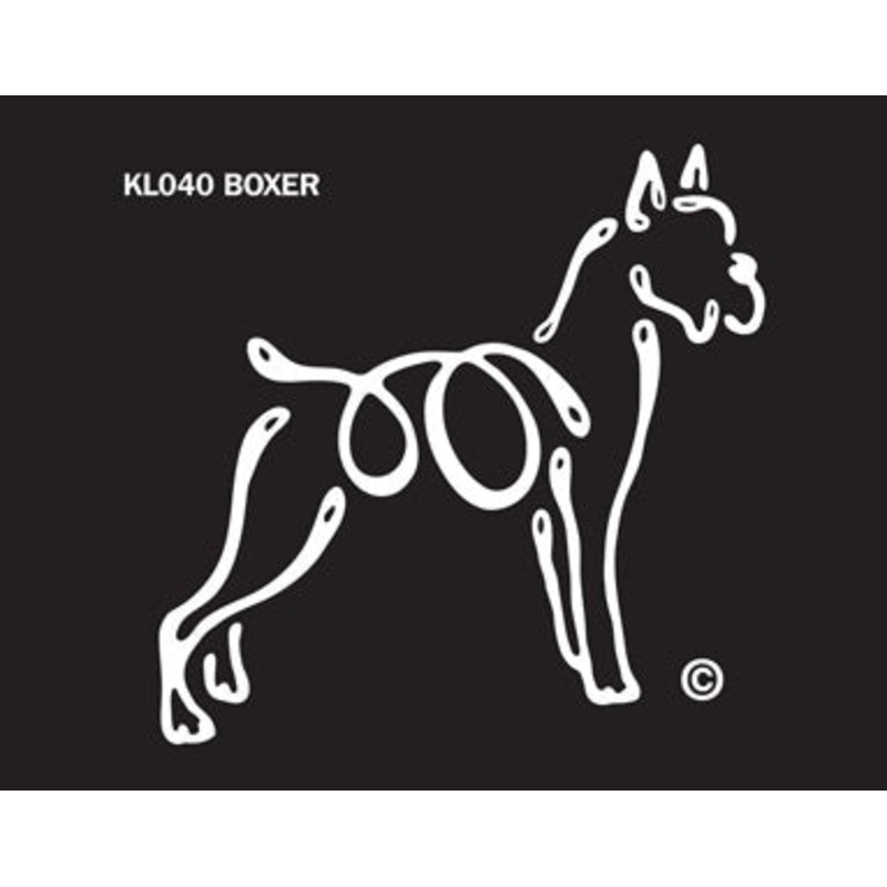 Boxer (Cropped) Dog Window Sticker