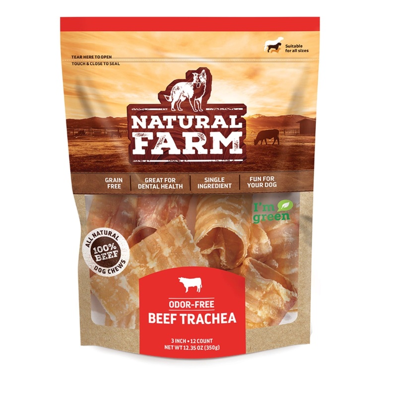 Beef Trachea 3 12ct Dog Treat by Natural Farm