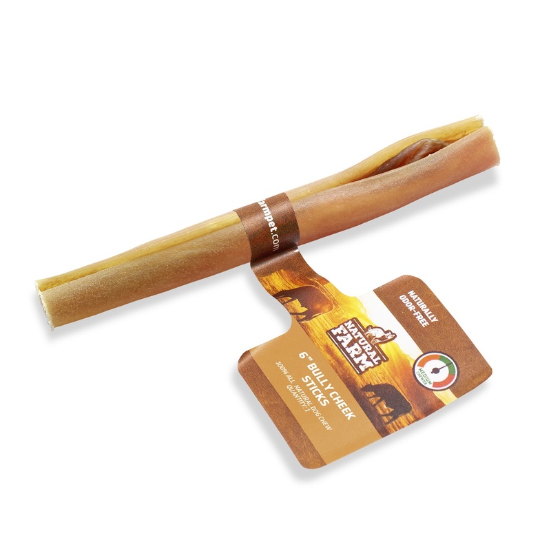 Bully Cheek Stick 6 Dog Treat by Natural Farm