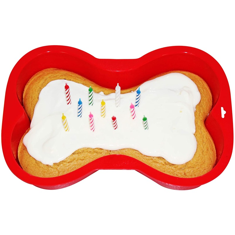 Dog Bone Cake Pan -Silicone|Blue|Pink|Red