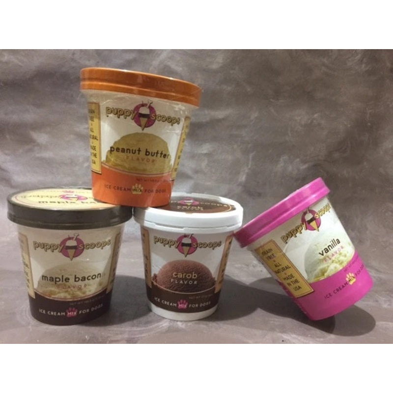 Ice Cream Mix for Dogs 4-pack (Vanilla, Maple Bacon, Peanut Butter & Carob)