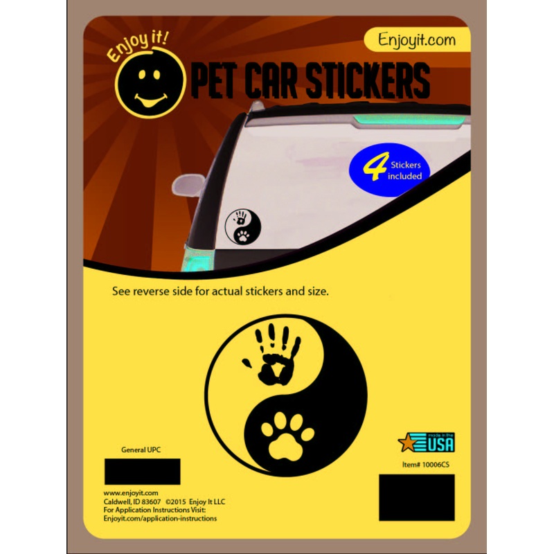 Yin Yang Hand and Paw Car Sticker by Enjoy it!