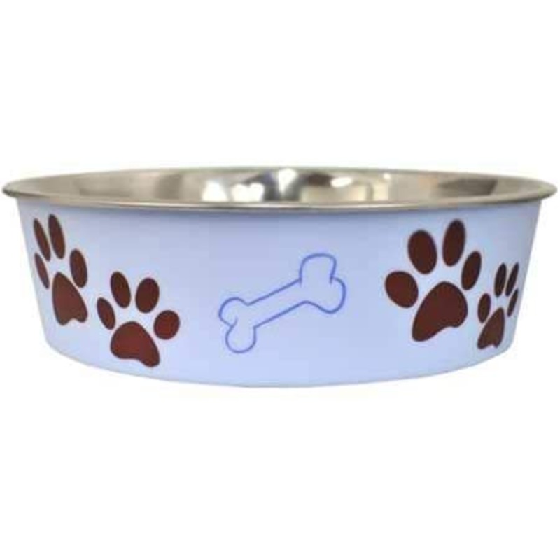 Barcelona Matte and Stainless Steel Pet Dish, Murano Blue