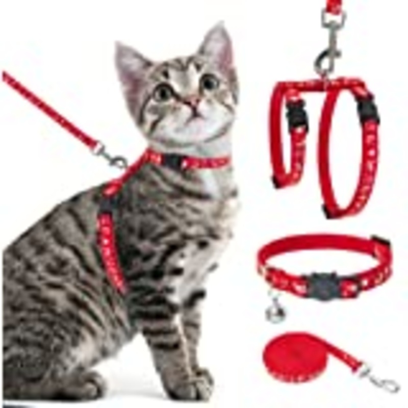 Cat Harness & Leash Combos|Red|Pink|Pink Zebra|Bacon & Eggs|Alien Trespass|Red Fish|Blue Leopard