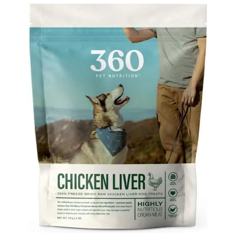 360 Pet Nutrition Chicken Liver Grain-Free Raw Freeze-Dried Dog Treats