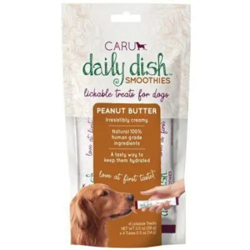 Caru Pet Food Daily Dish Smoothies Peanut Butter Flavored Lickable Dog Treats