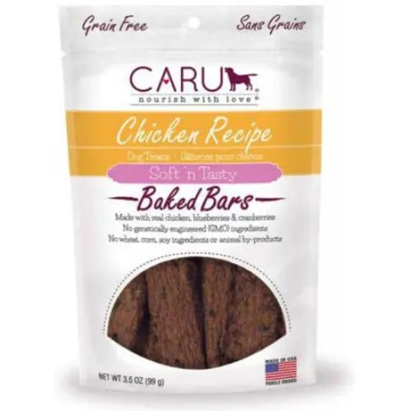 Caru Pet Food Soft ‘n Tasty Baked Bars Chicken Recipe Grain-Free Dog Treats