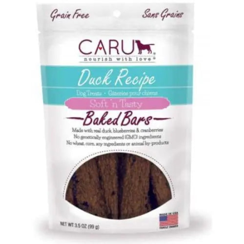 Caru Pet Food Soft ‘n Tasty Baked Bars Duck Recipe Grain-Free Dog Treats