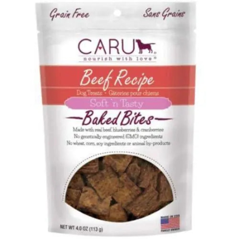 Caru Pet Food Soft ‘n Tasty Baked Bites Beef Recipe Grain-Free Dog Treats