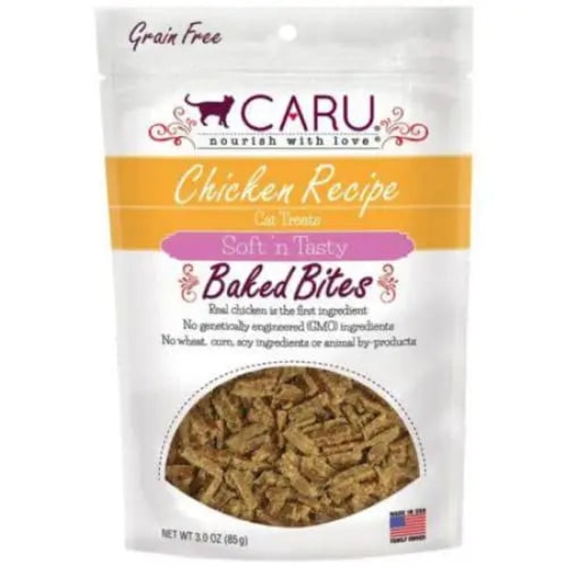Caru Pet Food Soft ‘n Tasty Baked Bites Chicken Recipe Grain-Free Cat Treats