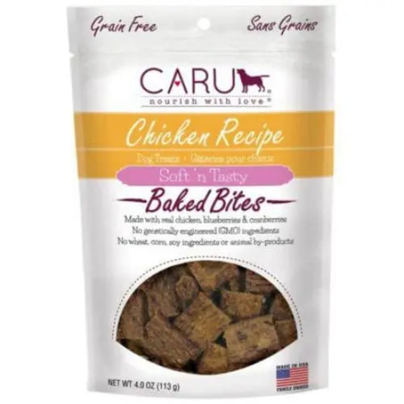 Caru Pet Food Soft ‘n Tasty Baked Bites Chicken Recipe Grain-Free Dog Treats