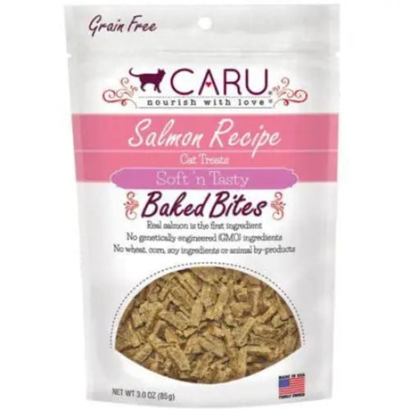 Caru Pet Food Soft ‘n Tasty Baked Bites Salmon Recipe Grain-Free Cat Treats
