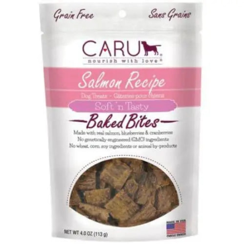 Caru Pet Food Soft ‘n Tasty Baked Bites Salmon Recipe Grain-Free Dog Treats