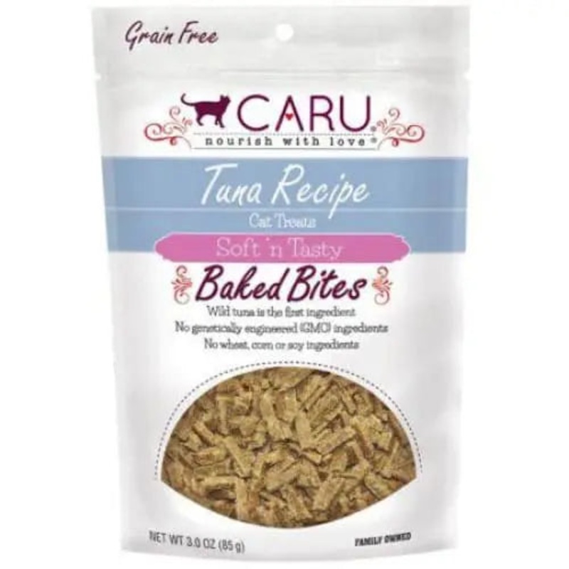 Caru Pet Food Soft ‘n Tasty Baked Bites Tuna Recipe Grain-Free Cat Treats