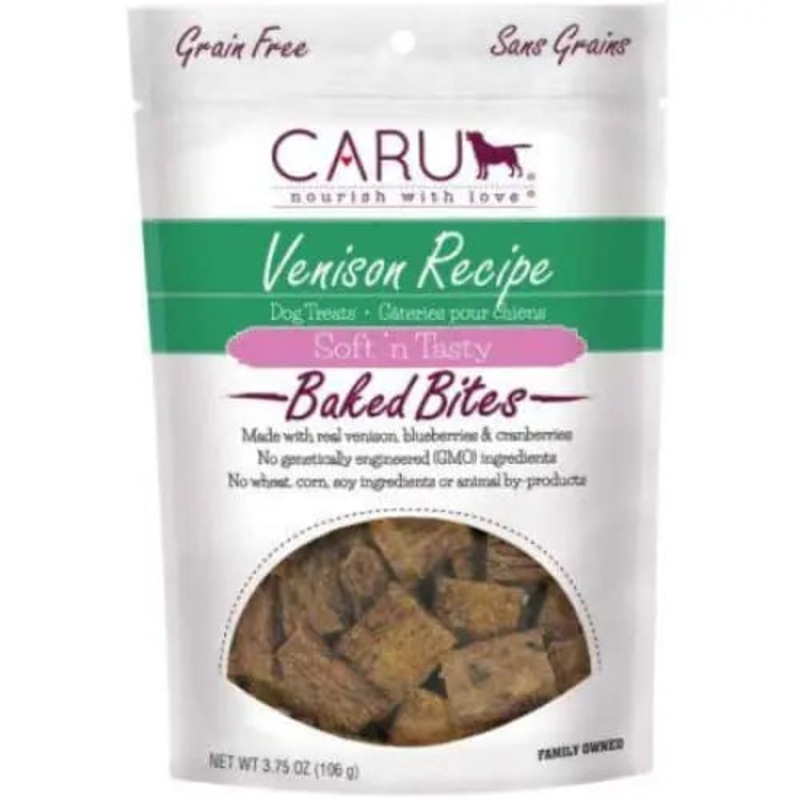 Caru Pet Food Soft ‘n Tasty Baked Bites Venison Recipe Grain-Free Dog Treats