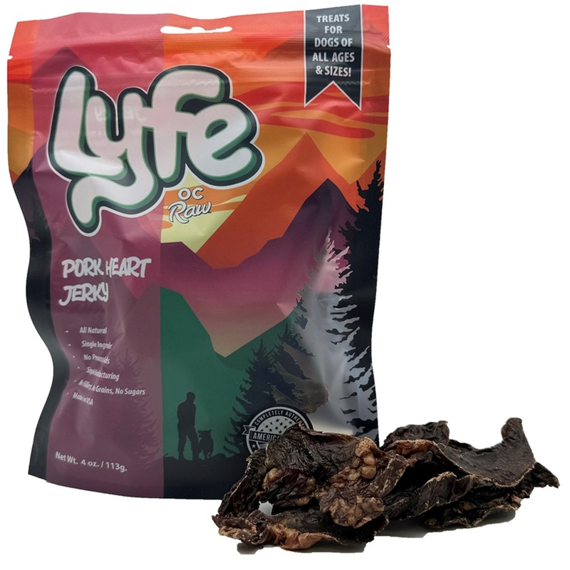 Lyfe Jerky Pork Heart Dog Treat, 4oz