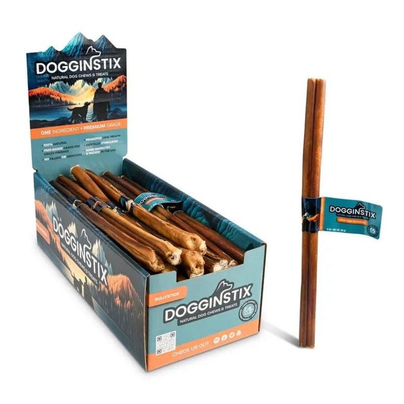 Dogginstix Grass-Fed Natural Bully Sticks Dog Treats