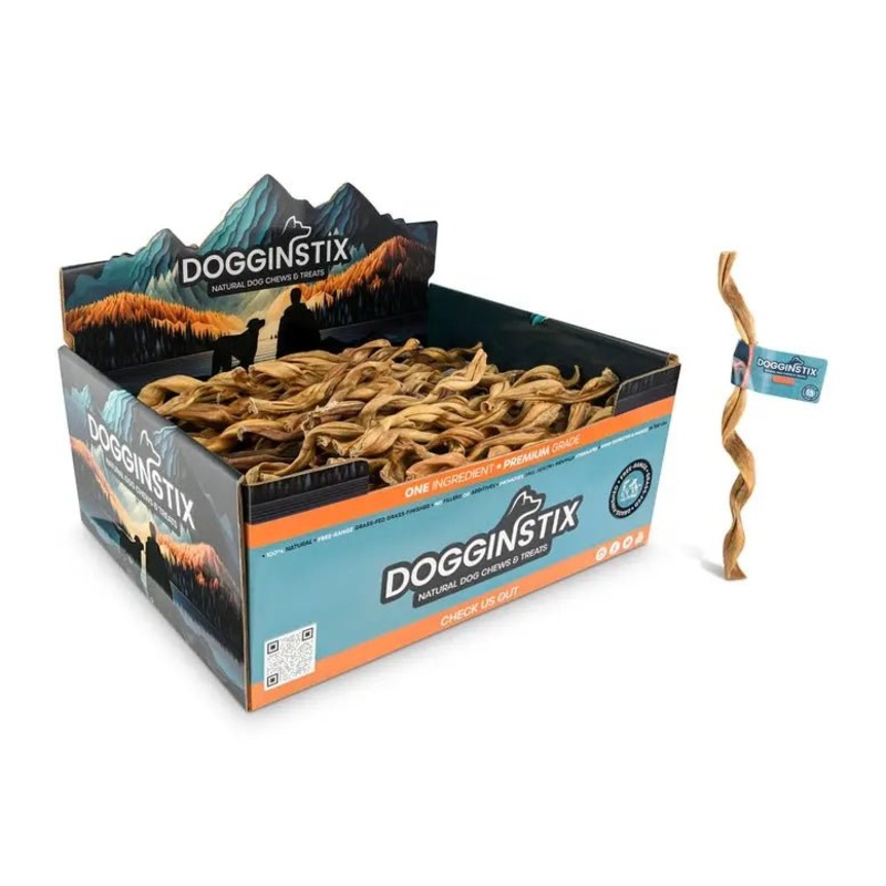 Dogginstix Lamb Collagen Twist Chews for Dogs 12 Case of 25