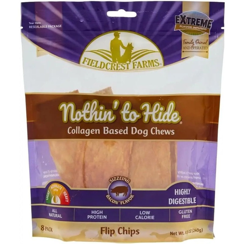 Fieldcrest Farms Nothin To Hide Flip Chips Bacon Dog Treats 8pk