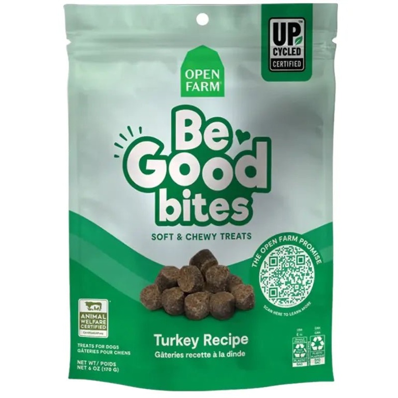 Open Farm Be Good Bites Turkey Recipe Soft & Chewy Treats 6 oz