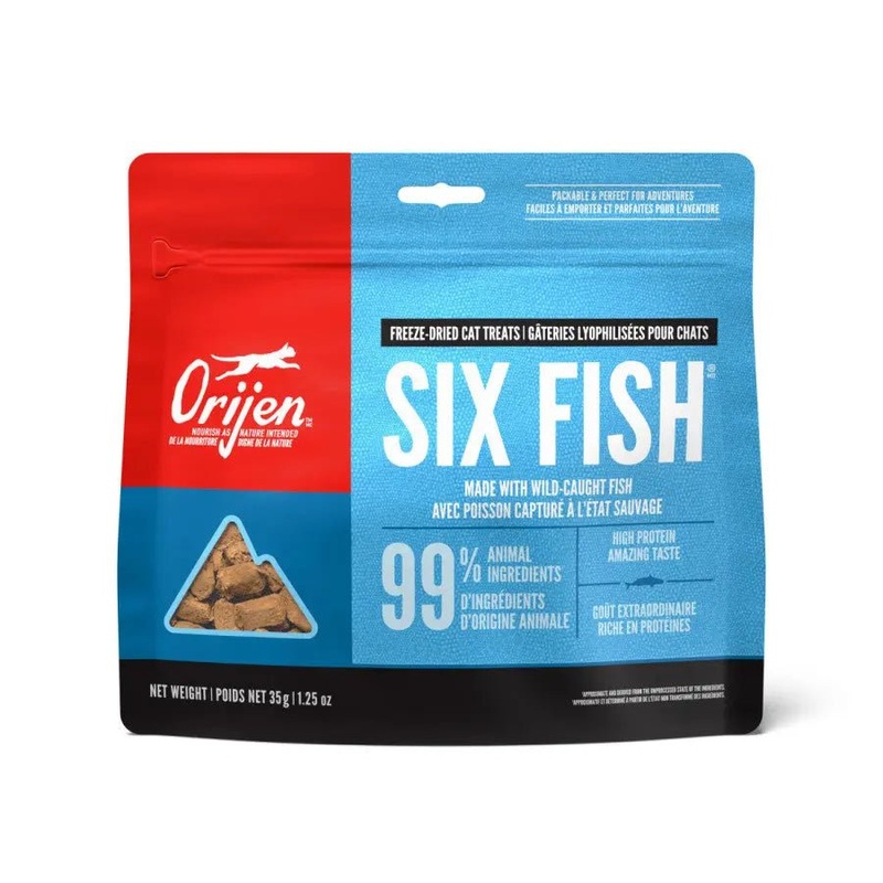 ORIJEN Six Fish Grain-Free Freeze-Dried Cat Treats 1.25 oz