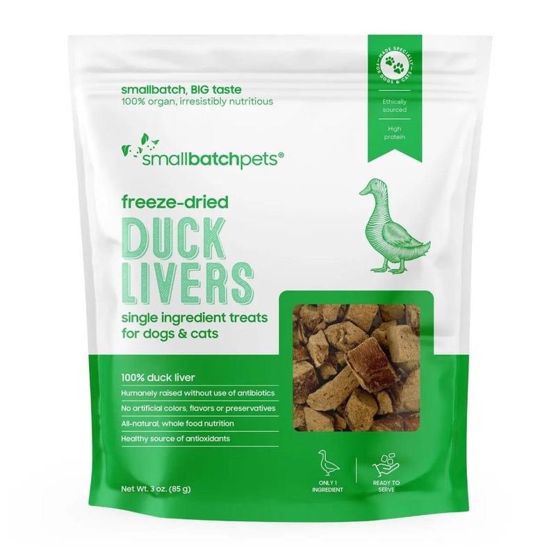 Smallbatch Freeze Dried Duck Liver Dog & Cat Treats 3oz