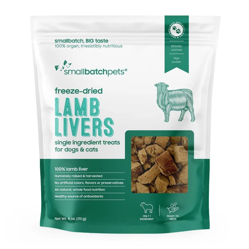 Smallbatch Freeze Dried Lamb Liver Dog & Cat Treats 4oz