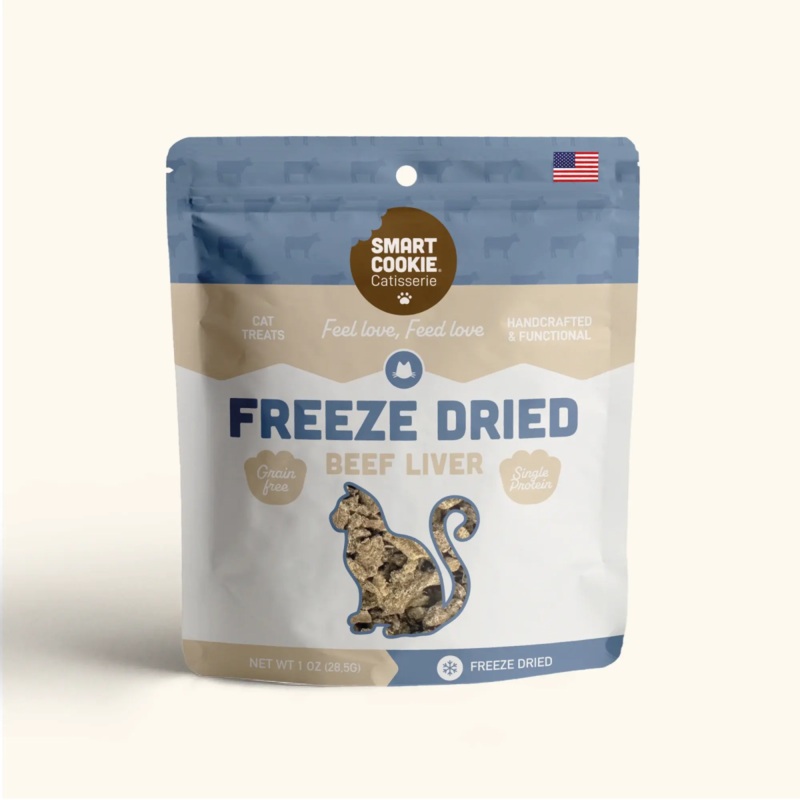 Smart Cookie Freeze-Dried Beef Liver Cat Treats  100% Pure & Wholesome