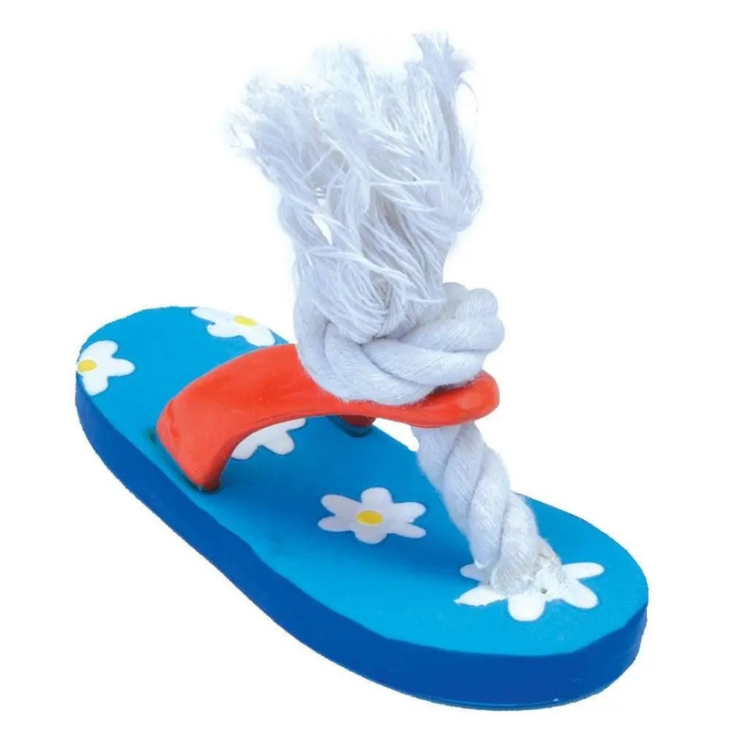 5 Flower Flip Flop Li’l Pals Latex & Rope Toy