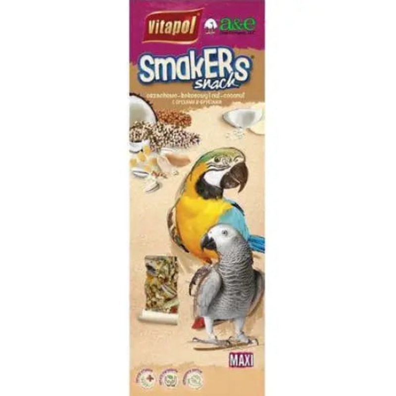 A&E Cage Company Smakers Parrot MAXI Nut/Coconut Treat Sticks