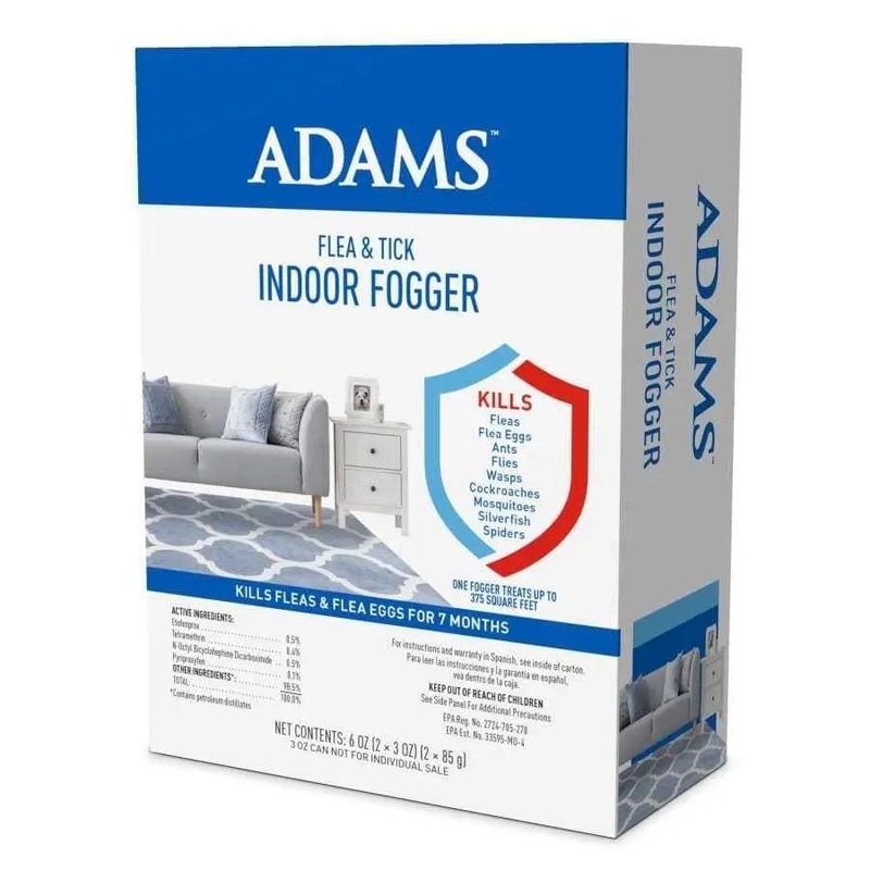Adams Flea & Tick Indoor Fogger 2 Pack 3 oz Cans