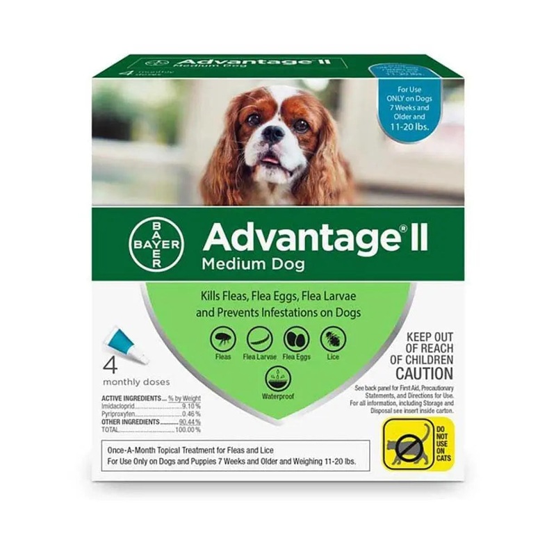 Advantage II Flea Treatment for Medium Dog 4 Dose