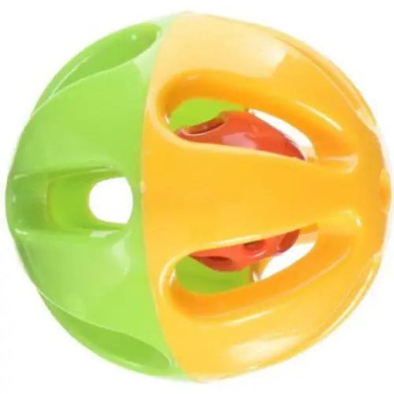 AE Cage Company Happy Beaks Large Round Rattle Foot Toy for Birds 3 Wide