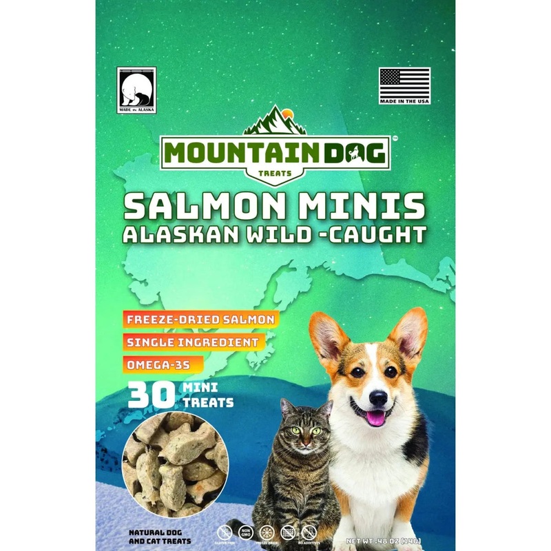 Mountain Dog Treats Freeze-Dried Alaskan Salmon Dog & Cat Treat Minis