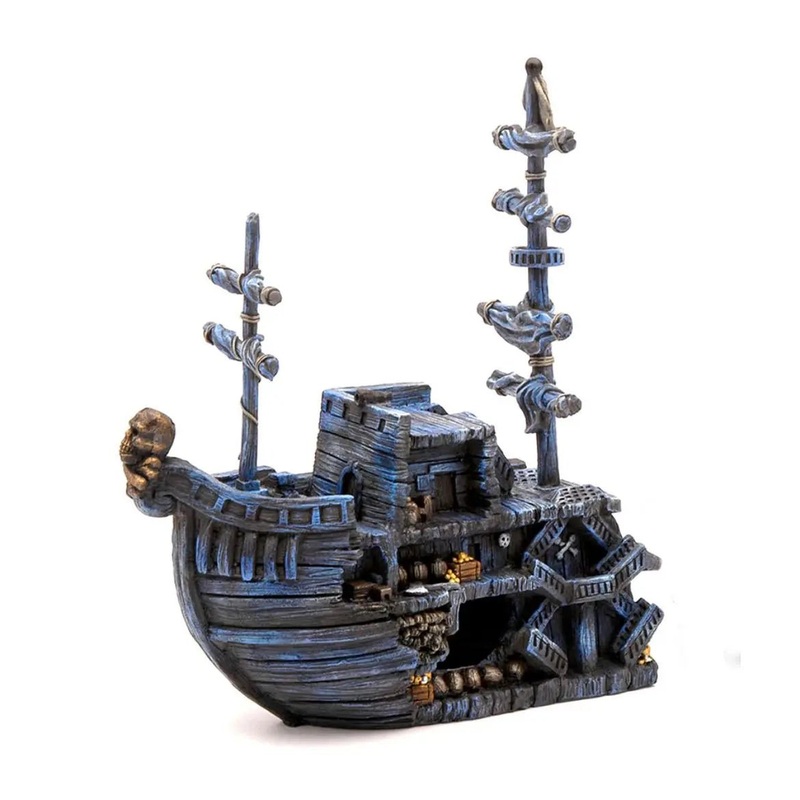 Penn Plax  Pirate Treasure Ship Bow Aquatic Decor