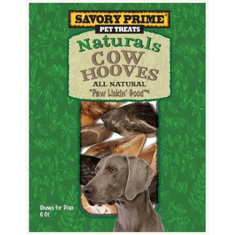 Savory Prime Naturals Beef Hooves – All-Natural Chew Treats for Dogs 6 PACK