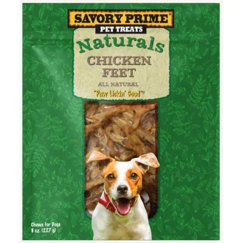 Savory Prime Naturals Chicken Feet  High Protein, Fully Digestible Dog Treats 8 oz