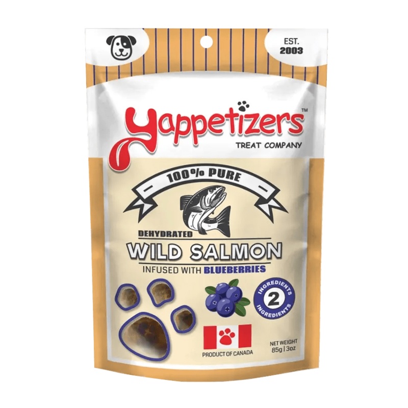 Yappetizers Dehydrated Salmon + Blueberries Dog Treats 3 oz