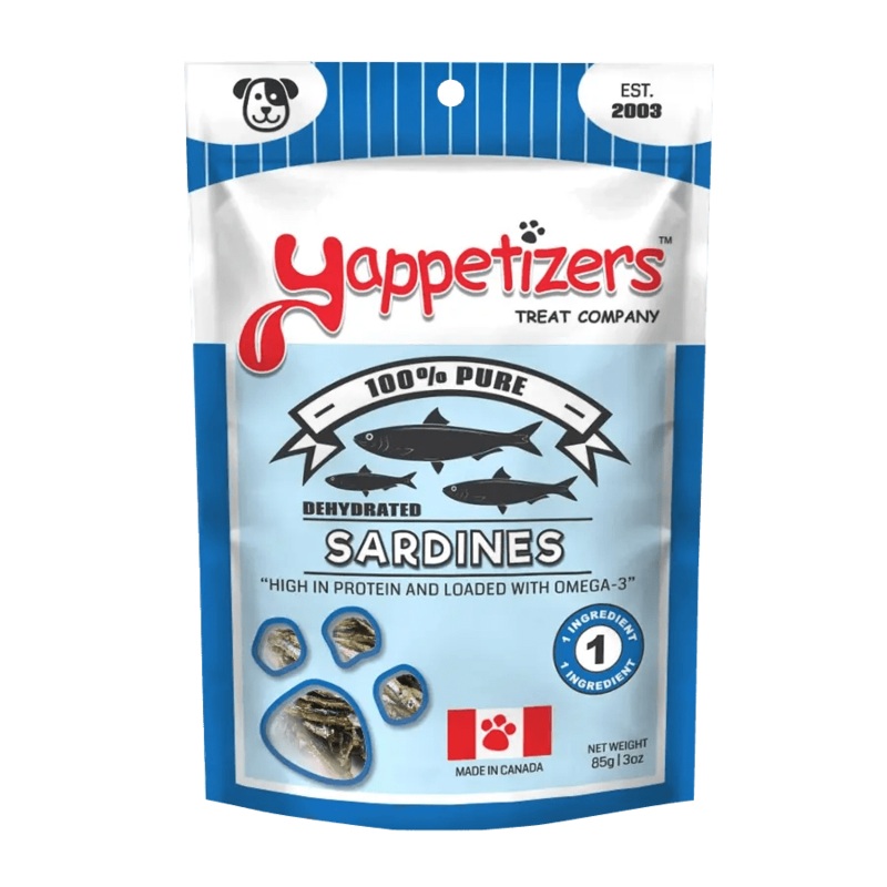 Yappetizers Dehydrated Sardines Dog Treats 3 oz